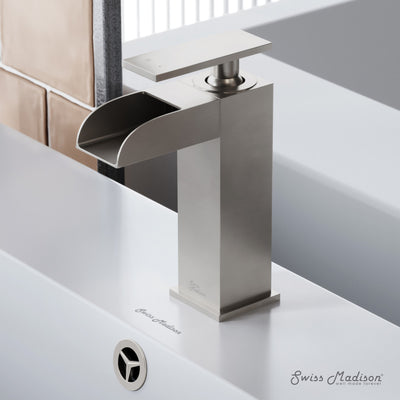 Concorde Single Hole, Single-Handle, Waterfall Bathroom Faucet in Brushed Nickel