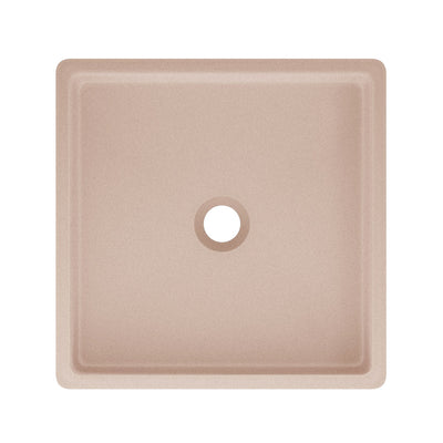 Lisse 15.5" Concrete Square Vessel Sink in Matte Blush