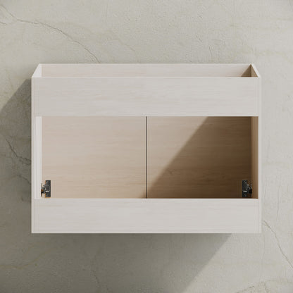 St. Tropez 30" Wall-Mounted Bathroom Vanity Cabinet without Top in White Oak