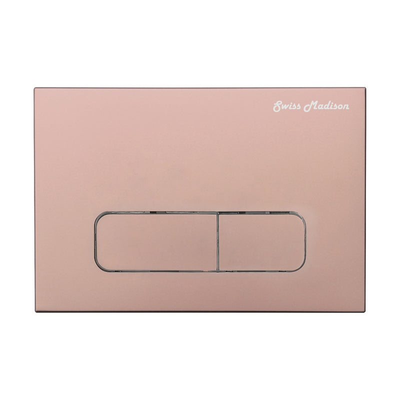 Wall Mount Dual Flush Actuator Plate with Rectangle Push Buttons in Rose Gold