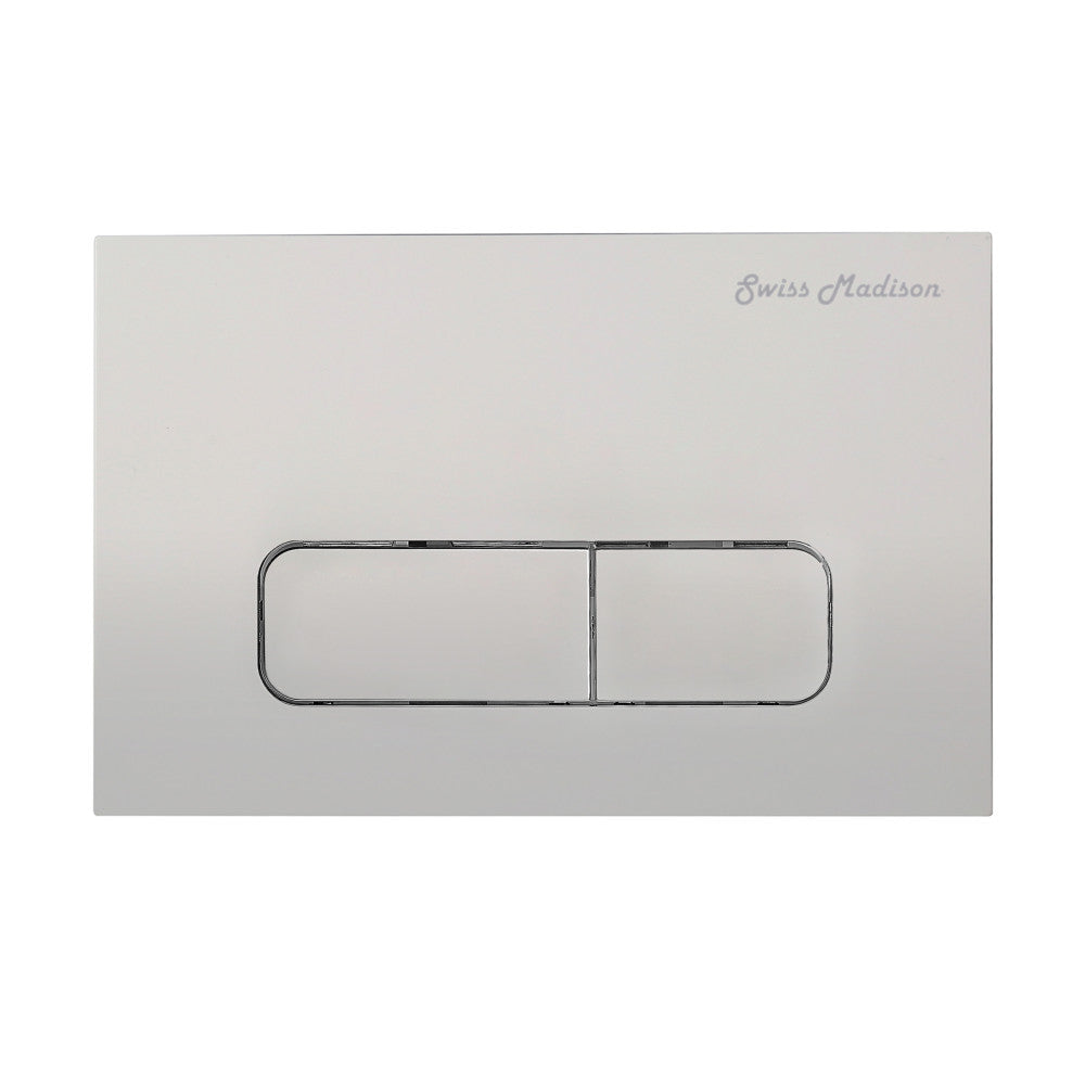Carre Wall Mount Dual Flush Actuator Plate with Rectangle Push Buttons in Matte Chrome