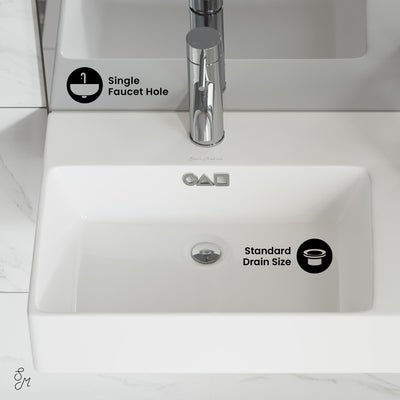 St. Tropez 30" Rectangle Wall-Mounted Sink with Left Side Faucet Mount