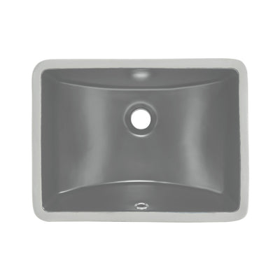 Plaisir 18.5" Rectangular Ceramic Undermount Bathroom Sink in Matte Gray