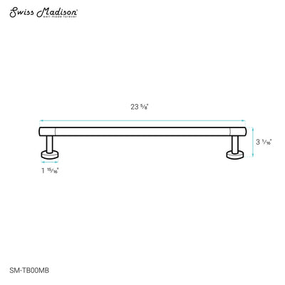 Avallon 24" Towel Bar in Matte Black