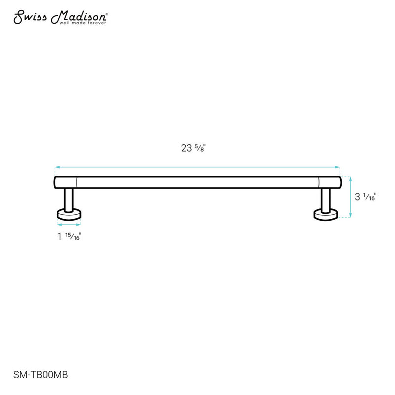 Avallon 24" Towel Bar in Matte Black