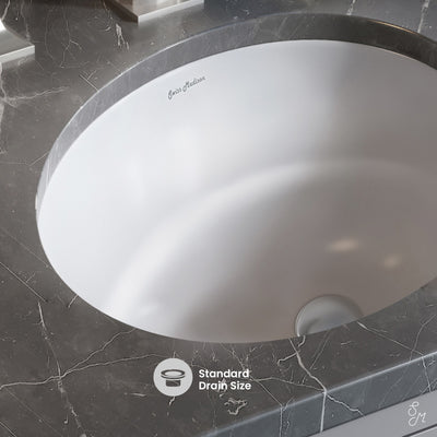 Monaco 16" Ceramic Undermount Bathroom Sink in Glossy White