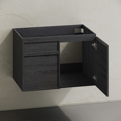 St. Tropez 30" Wall-Mounted Bathroom Vanity Cabinet without Top in Black Oak