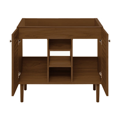 Bron 36" Freestanding Bathroom Vanity Cabinet without Top in Brown Oak