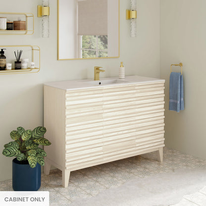 Cascade 48" Freestanding Bathroom Vanity Cabinet without Top in White Oak