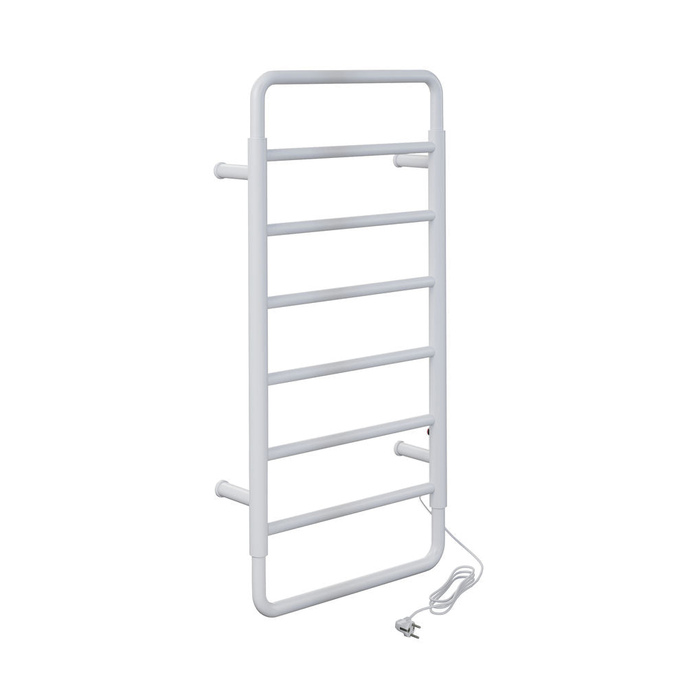 Ivy 8-Bar Electric Towel Warmer in Matte White