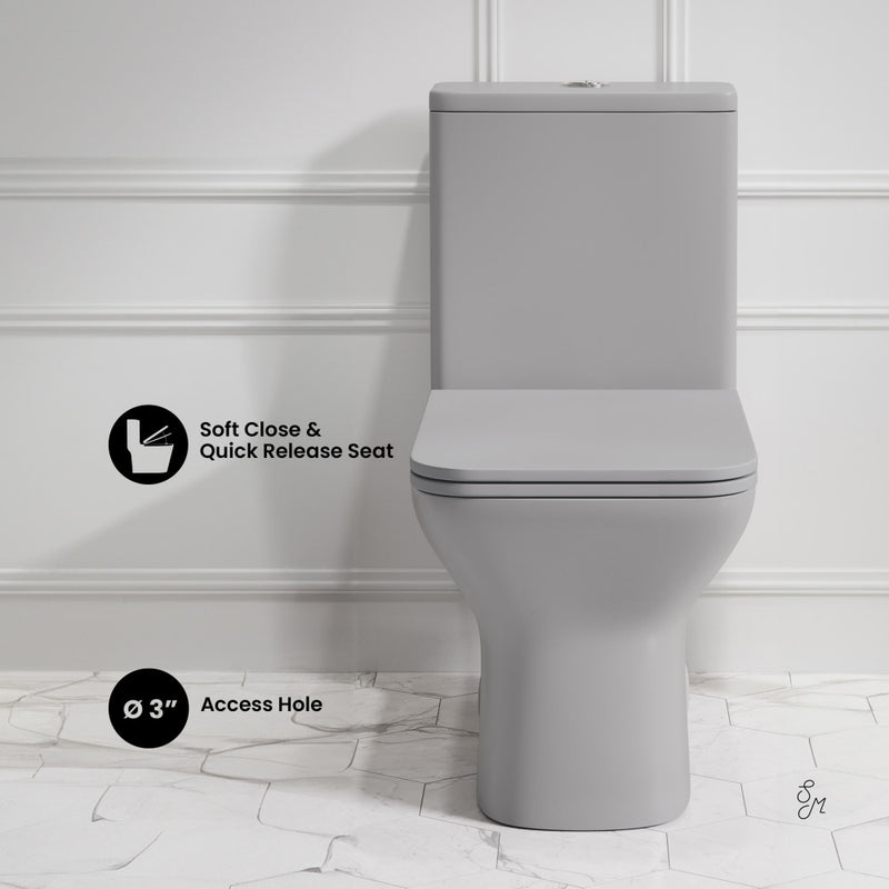 Carre One-Piece Square Toilet Dual-Flush in Matte Gray1.1/1.6 gpf