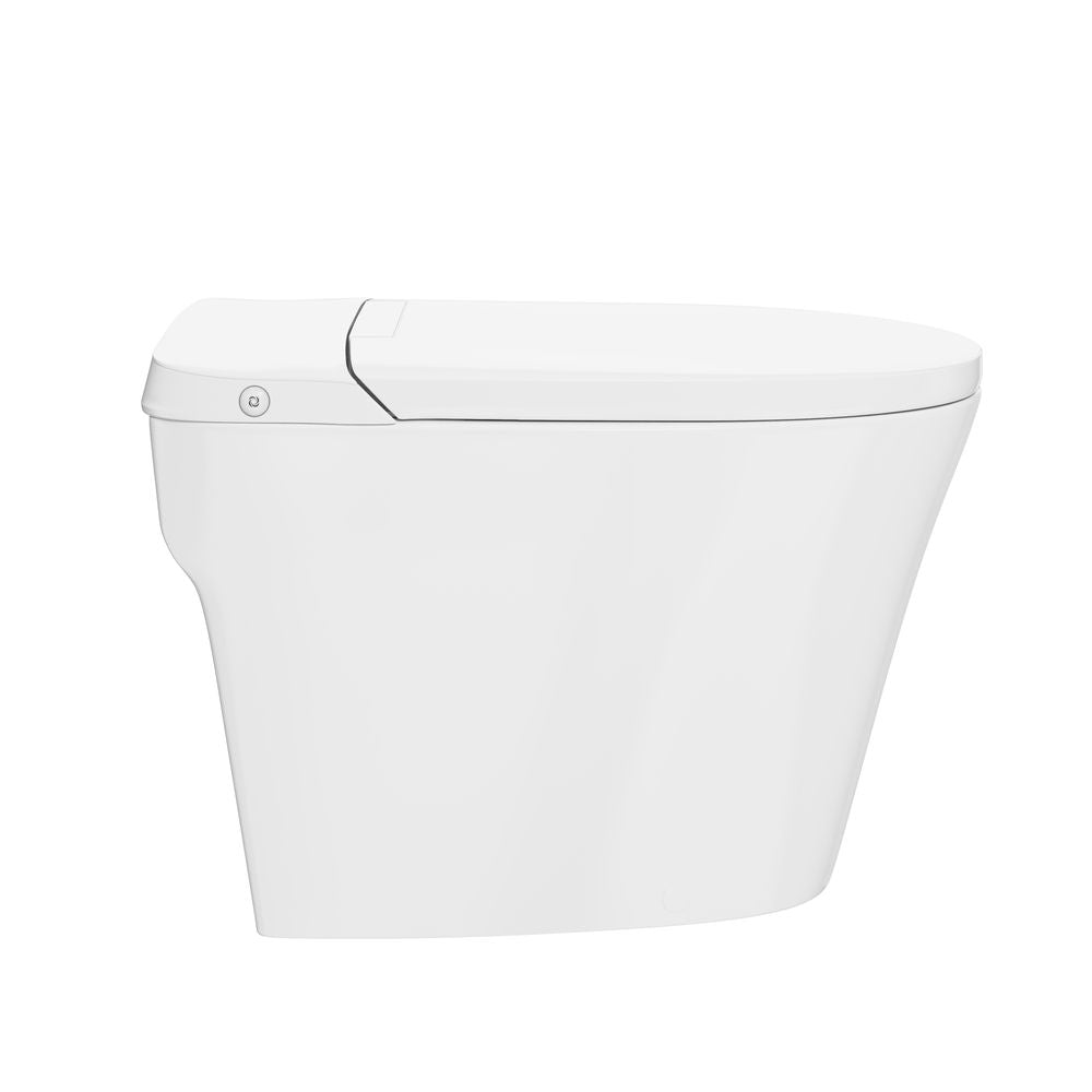 Hugo H Power Flush Tankless Toilet 10" Rough-in 1 GPF Non-Electric ADA Toilet with Integrated Tank in Glossy White