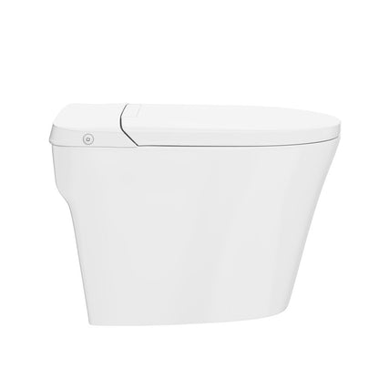 Hugo H Power Flush Tankless Toilet 10" Rough-in 1 GPF Non-Electric ADA Toilet with Integrated Tank in Glossy White