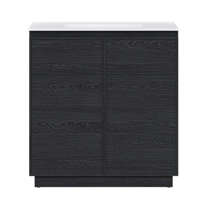 St. Tropez 36" Freestanding Bathroom Vanity in Black Oak with Sink Top