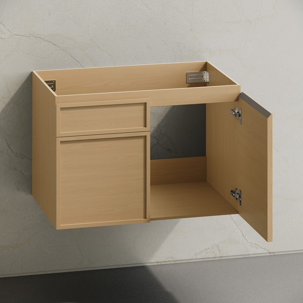 St. Tropez 30" Wall-Mounted Bathroom Vanity Cabinet without Top in Natural Oak