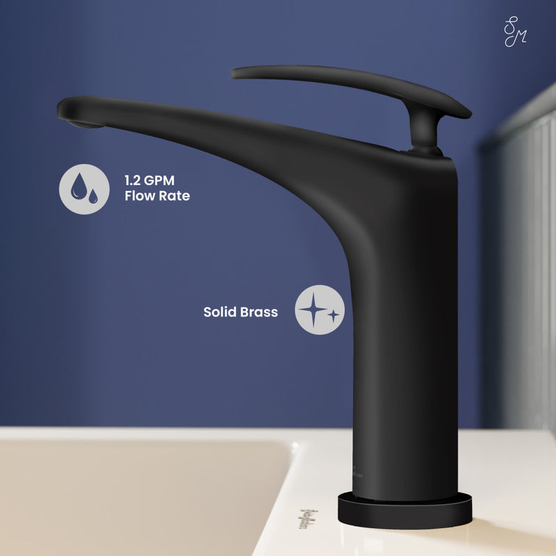 Sublime Single Hole, Single-Handle, Bathroom Faucet in Matte Black