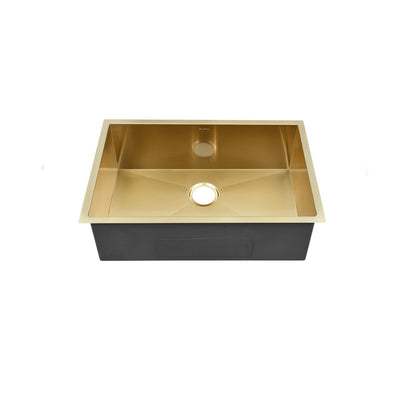 Tourner 27 x 19 Stainless Steel, Single Basin, Undermount Kitchen Sink in Gold