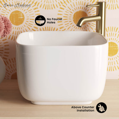 Carre 14.5" Square Vessel Bathroom Sink