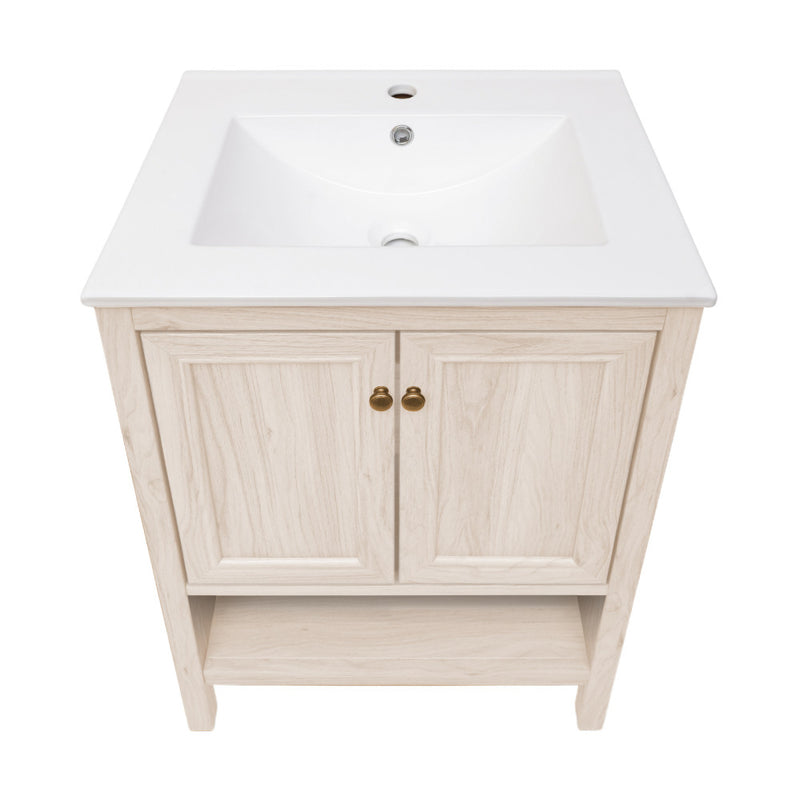 Chateau 24" Freestanding Bathroom Vanity in White Oak with Sink Top