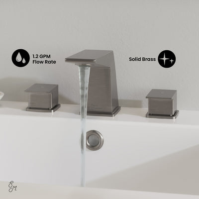 Carre 8 in. Widespread, 2-Handle, Bathroom Faucet in Brushed Nickel