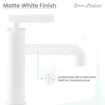 Avallon Single Hole, Single-Handle Sleek, Bathroom Faucet in Matte White