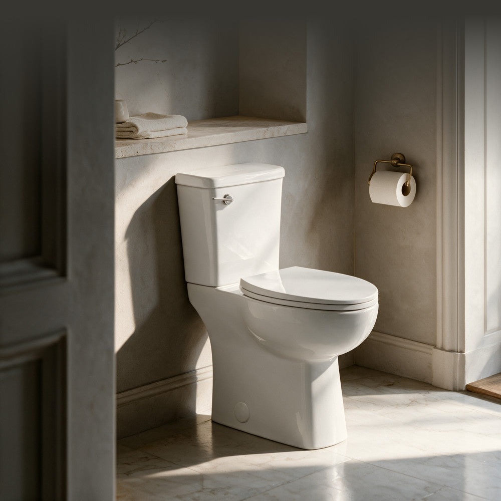Classe Extra Tall Two-Piece 12" Rough-in 1.28 GPF Elongated Toilet – 21" Bowl Height – Glossy White