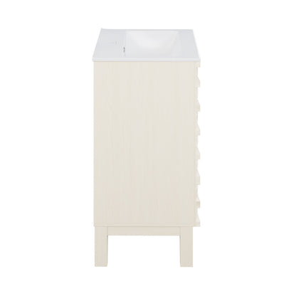 Cascade 18" Freestanding Bathroom Vanity in White Oak with Sink Top