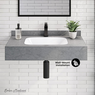 Avancer 36'' Wall Mount Sink In Charcoal Gray