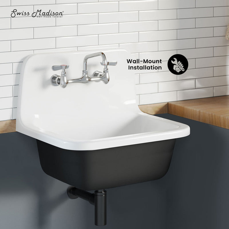 Loire 22" Wall Hung Cast Iron Bathroom Sink
