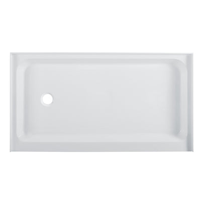 Voltaire 60" x 36" Acrylic White, Single-Threshold, Left-Hand Drain, Shower Base