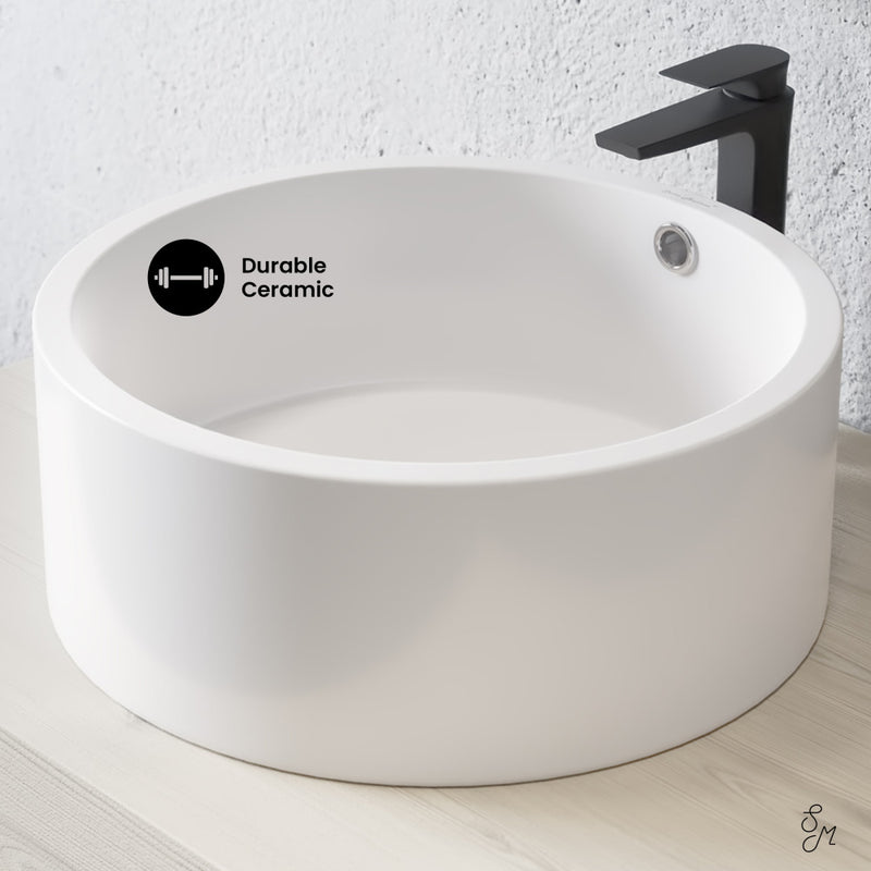 Monaco 16.5” Round Vessel Sink in Matte White