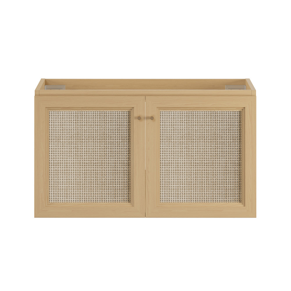 Classe 36" Wall-Mounted Bathroom Vanity in Natural Oak without Sink Top