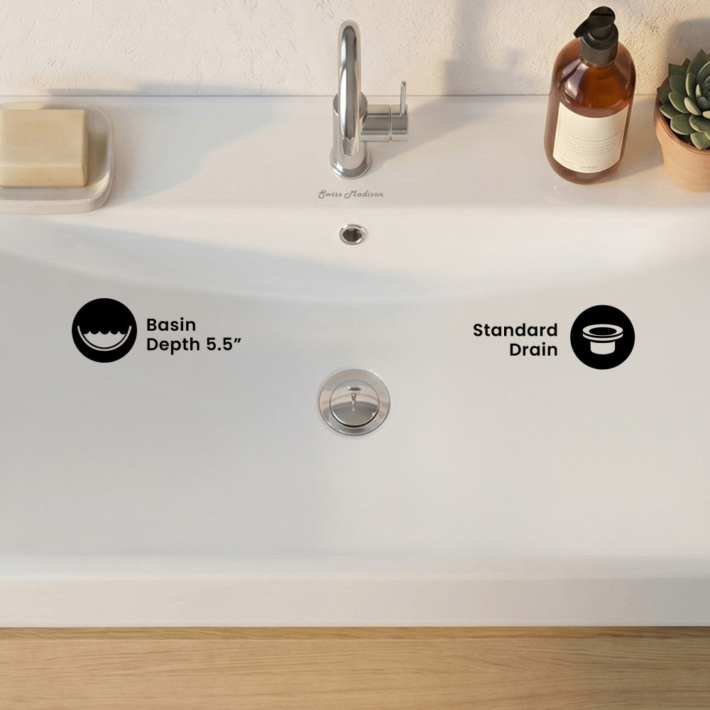 Carre 24" Vanity Top Bathroom Sink Single Hole