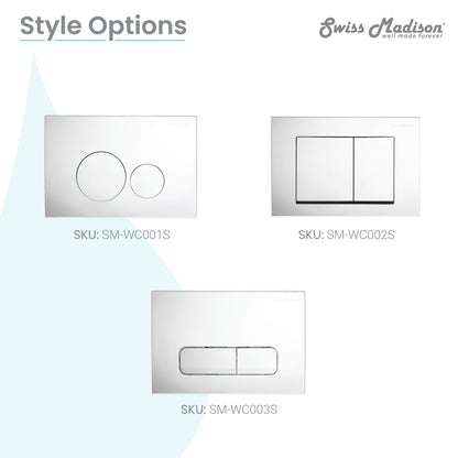 Concorde Wall Mount Dual Flush Actuator plate with Square Push Buttons in Polished Chrome