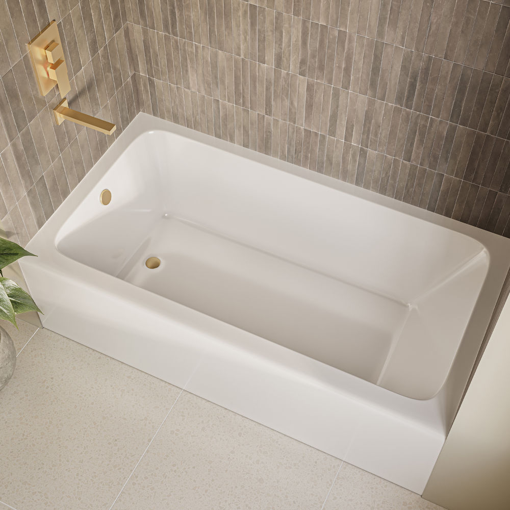 Voltaire 60 x 32 x 18 Skirted Left Drain Soaking Apron Bathtub in Glossy White