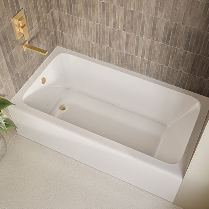 Voltaire 60 x 32 x 18 Skirted Left Drain Soaking Apron Bathtub in Glossy White