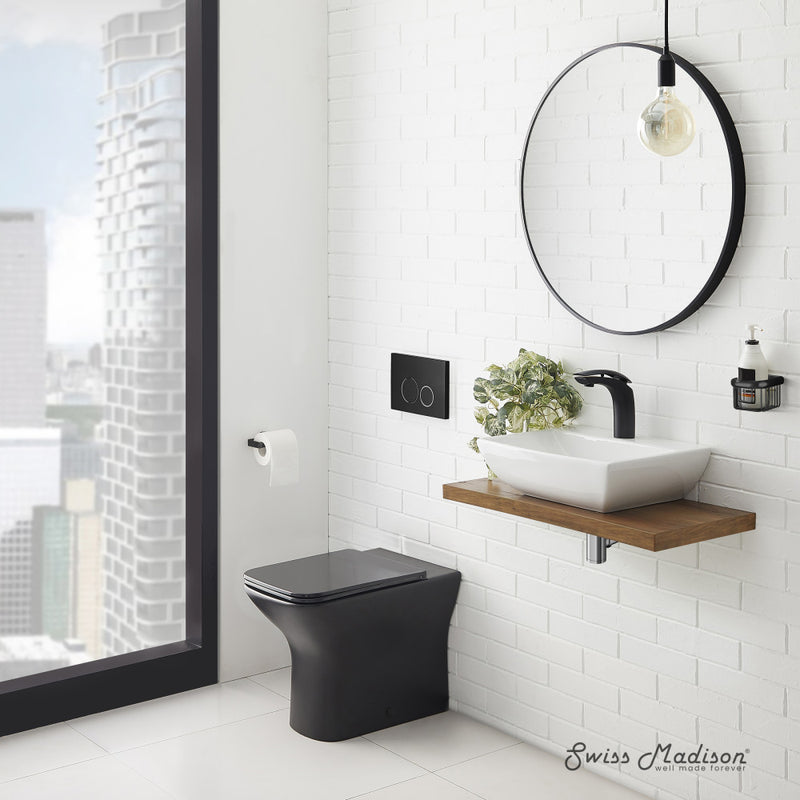 Carre Back-to-Wall Elongated Toilet Bowl in Matte Black