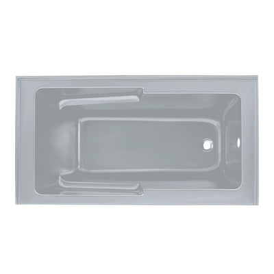 Voltaire 60" x 32" Right-Hand Drain Alcove Bathtub with Apron and Armrest in Matte Gray