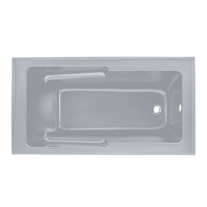 Voltaire 60" x 32" Right-Hand Drain Alcove Bathtub with Apron and Armrest in Matte Gray