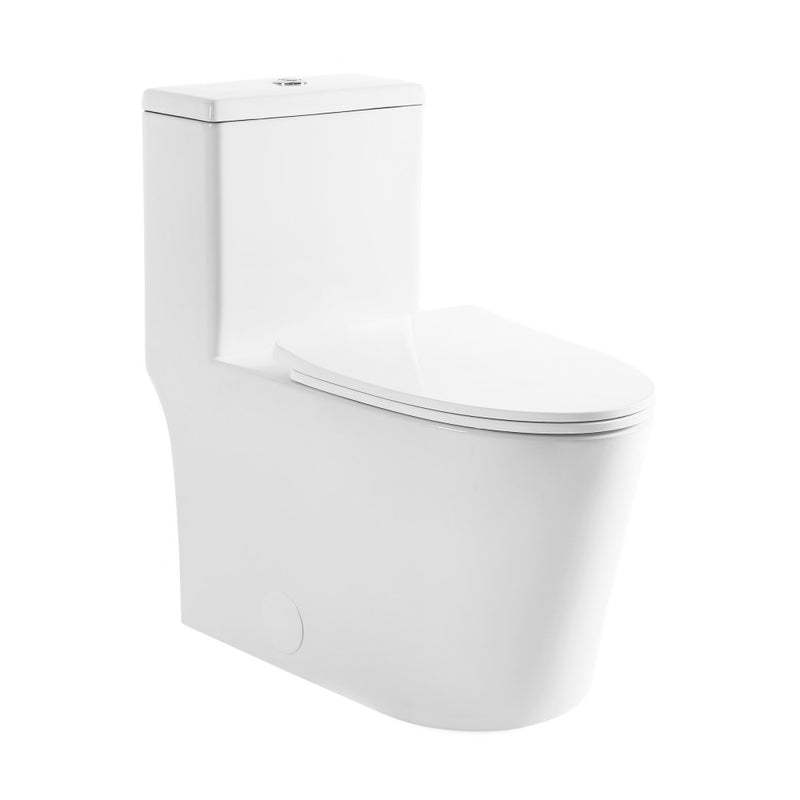 Dreux High Efficiency One-Piece Elongated Toilet with 0.8 GPF Water Saving Patented Technology