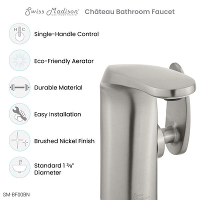 Chateau Single Hole, Single-Handle, Bathroom Faucet in Brushed Nickel