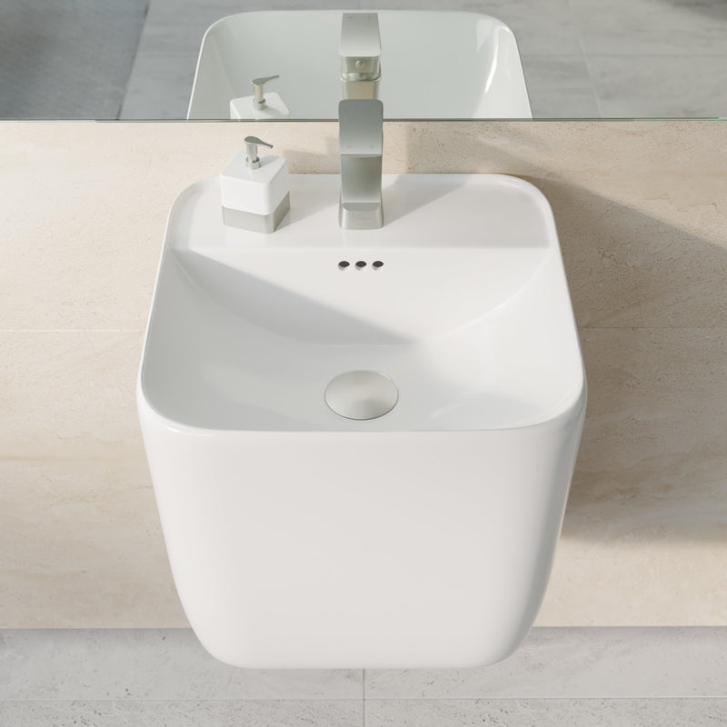 Carre 17.5" Wall-Mount Bathroom Sink