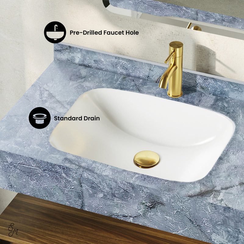 Avancer 36" Wall-Mounted Bathroom Vanity in Brown Oak with Blue Celeste Sink Top