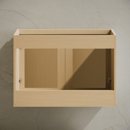 Classe 30" Wall-Mounted Bathroom Vanity in Natural Oak without Sink Top