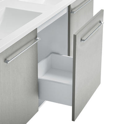 Annecy 60" Freestanding Bathroom Vanity in Gray with Sink Top