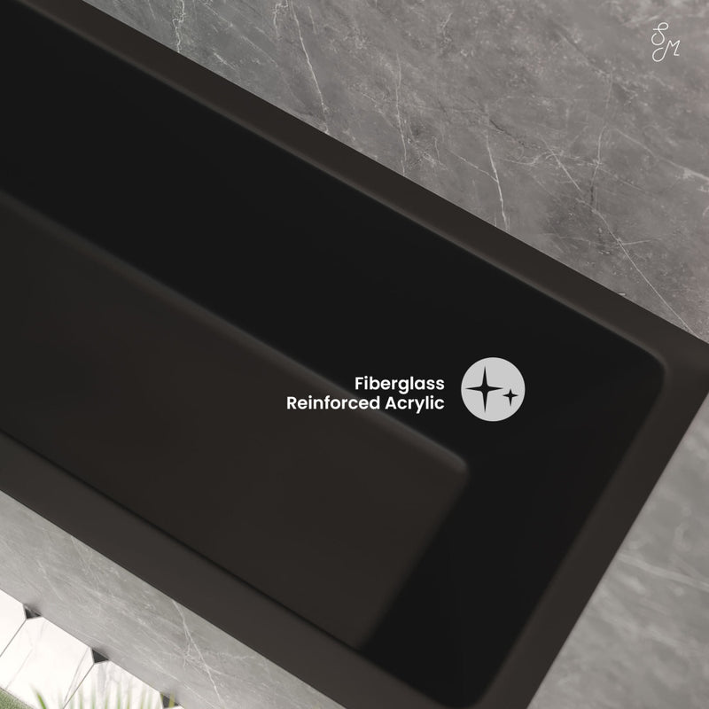 Voltaire 60" x 30" Left-Hand Drain Alcove Bathtub in Matte Black