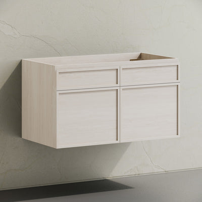 St. Tropez 36" Wall-Mounted Bathroom Vanity Cabinet without Top in White Oak