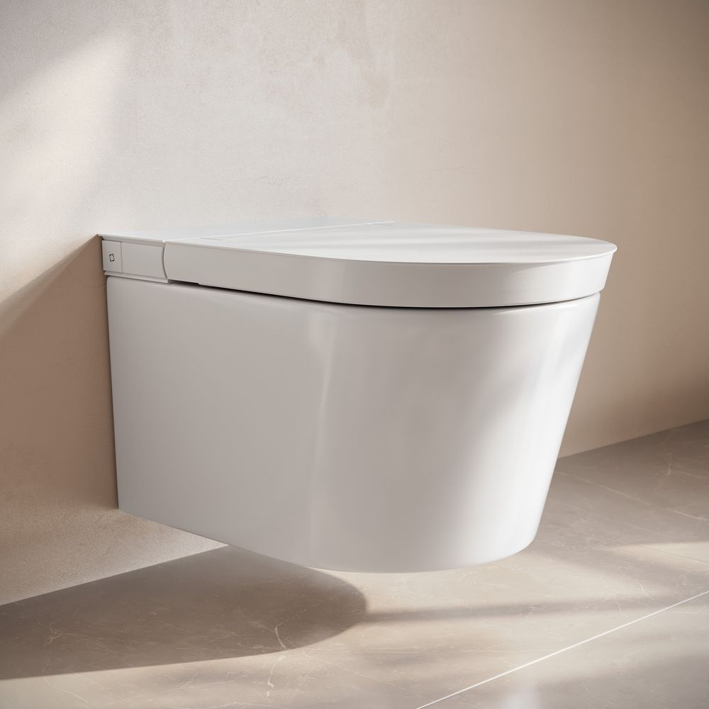 Hugo H Wall-Hung Toilet in Glossy White with 2x6 Supporting Frame
