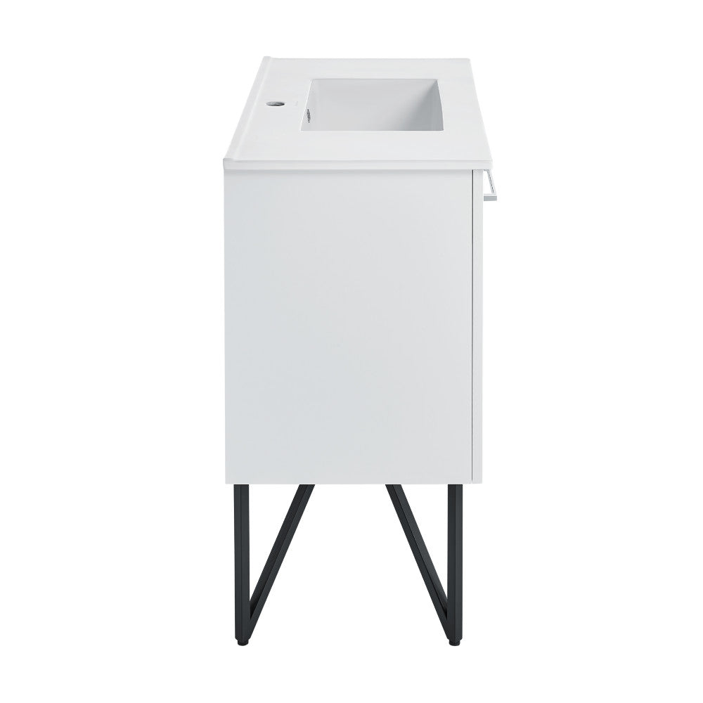 Annecy 36" Freestanding Bathroom Vanity in White with Sink Top