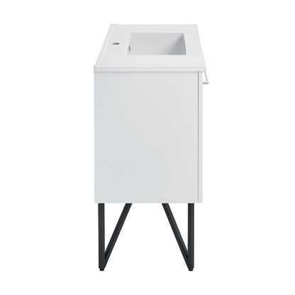 Annecy 36" Freestanding Bathroom Vanity in White with Sink Top